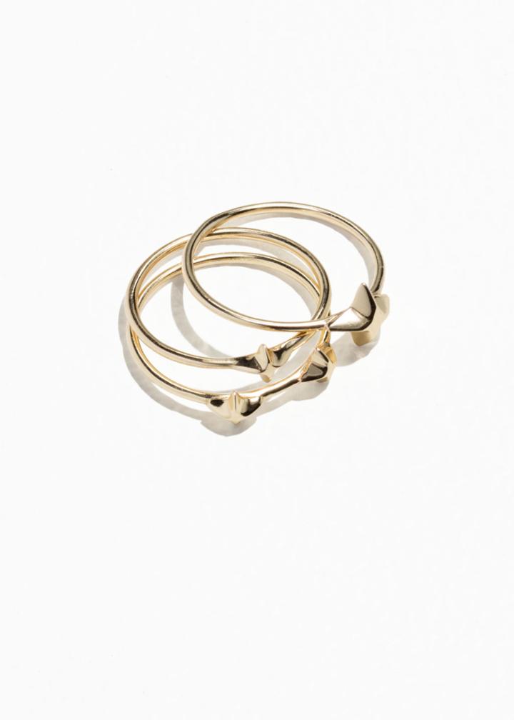 Other Stories Trio Stack Star Rings - Gold