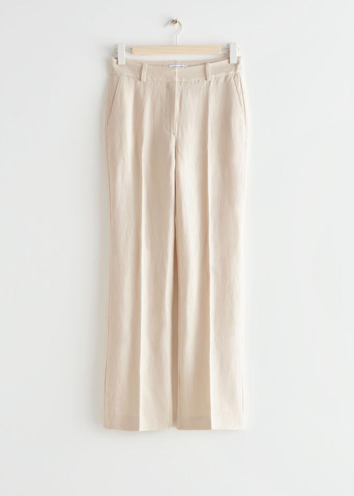 Other Stories High Waist Silk Trousers - Beige