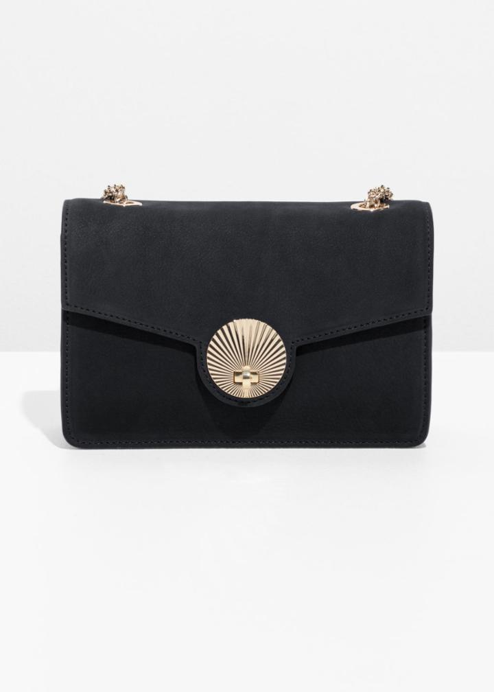 Other Stories Embossed Lock Crossbody Bag - Black