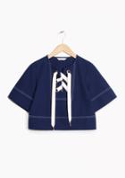 Other Stories Cropped Lace-up Blouse