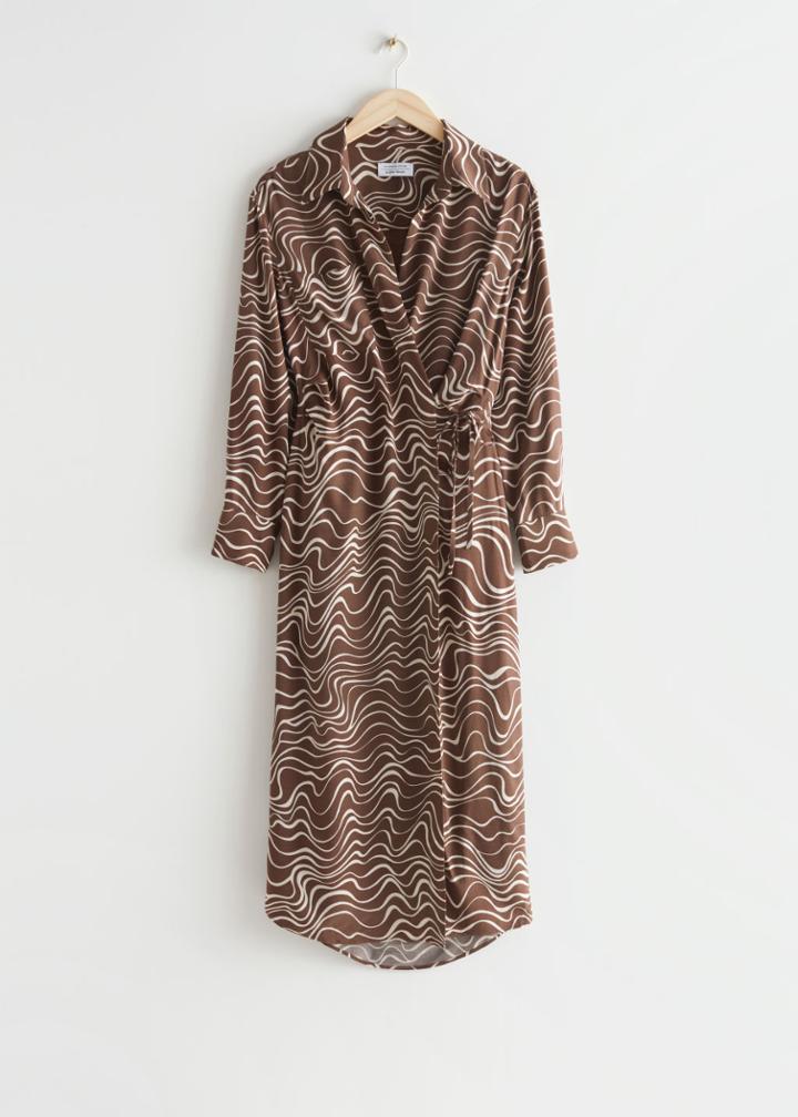 Other Stories Asymmetric Midi Dress - Beige