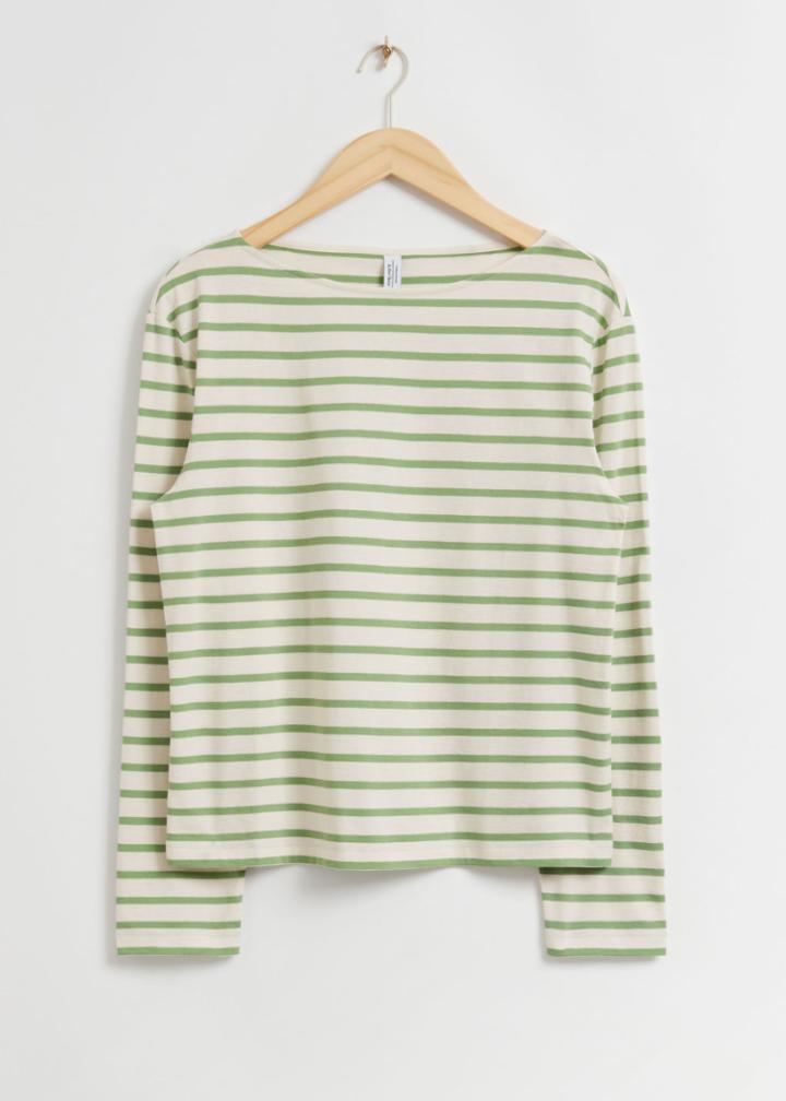 Other Stories Breton Stripe Top - Green