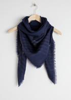 Other Stories Metallic Open Knit Wool Scarf - Blue