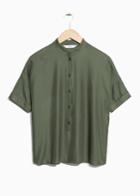 Other Stories Oversized Buttoned Top - Green