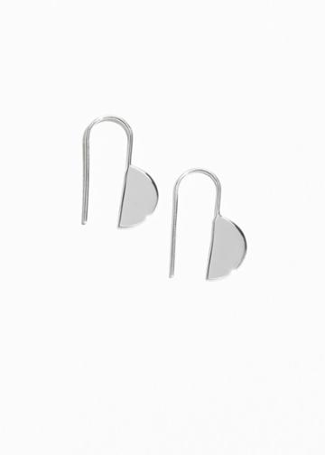 Other Stories Half Moon Earrings - Silver