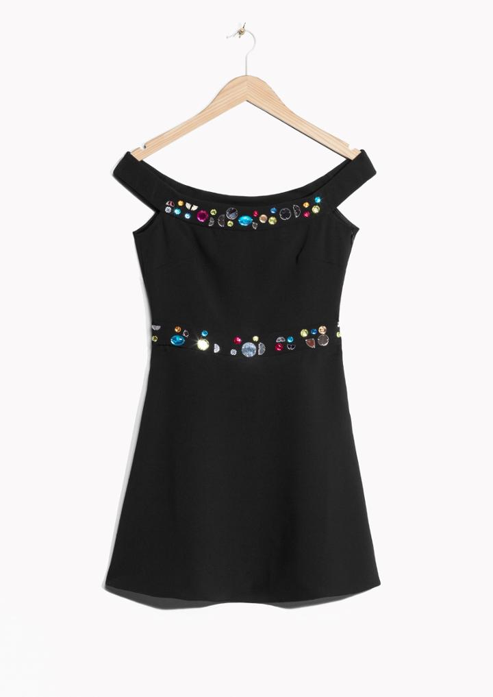 Other Stories Off Shoulder Jewelled Dress