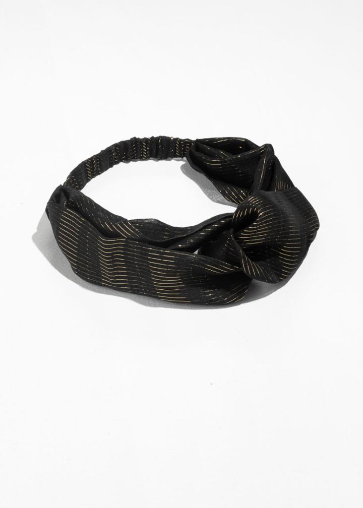 Other Stories Twisted Print Hairband - Black