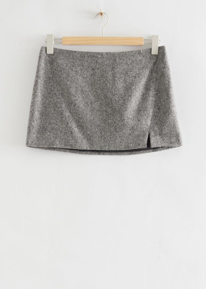 Other Stories Side Slit Mini Skirt - Black
