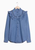Other Stories Frilled Denim Blouse