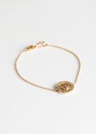 Other Stories Bee Embossed Chain Bracelet - Gold