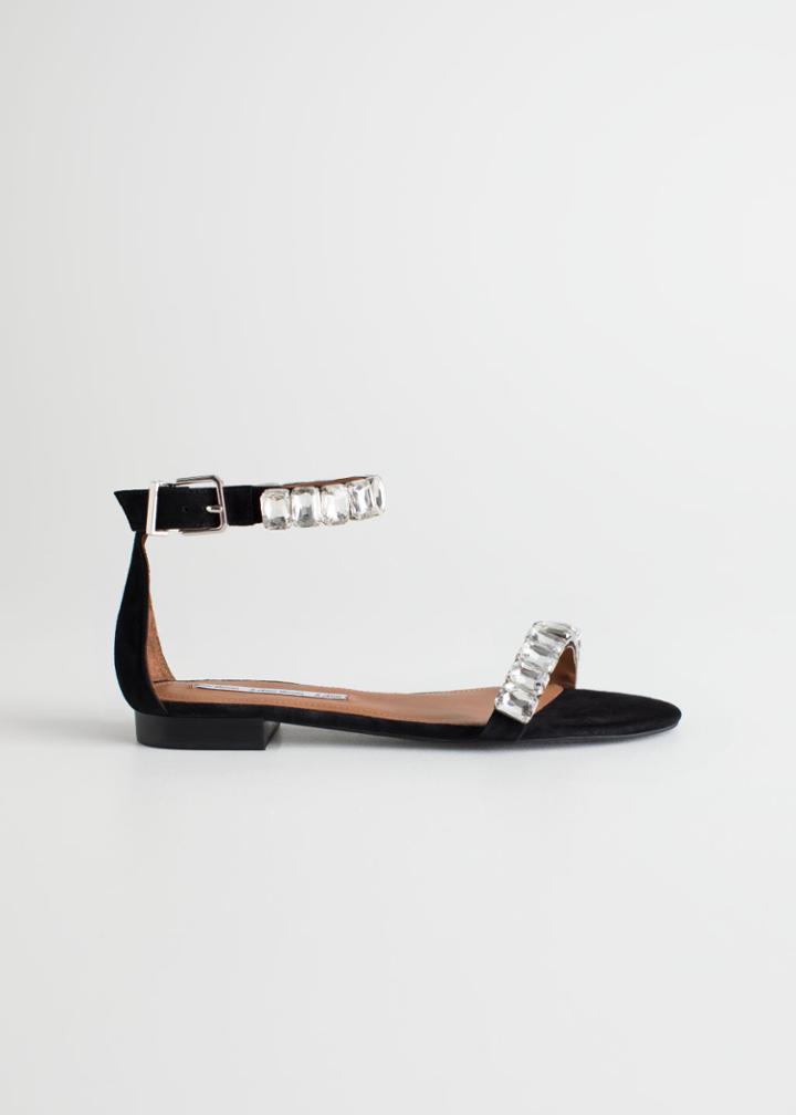 Other Stories Jewelled Strappy Sandals - Black