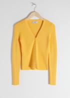 Other Stories Fitted Ribbed Cardigan - Yellow