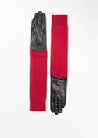 Other Stories Long Leather Wool Gloves - Red