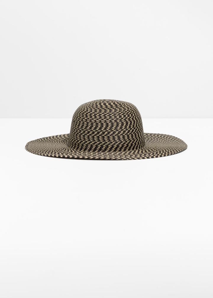 Other Stories Wide Brim Straw Hat - Black
