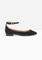 Other Stories Ankle Strap Suede Ballerinas