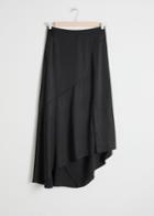 Other Stories Asymmetric Slit Midi Skirt - Black