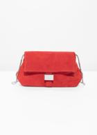 Other Stories Small Leather Fold-over Bag - Red