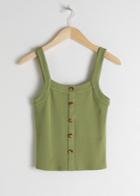 Other Stories Ribbed Tank Top - Green