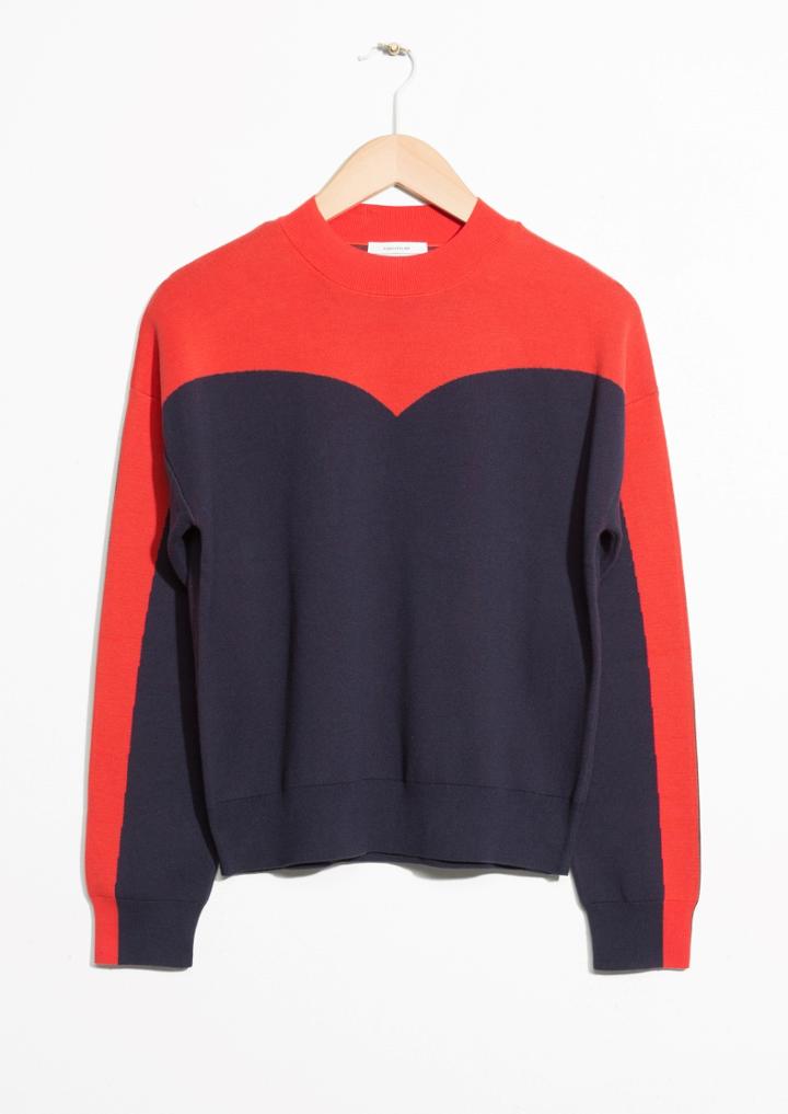 Other Stories Colour Blocking Cotton Sweater