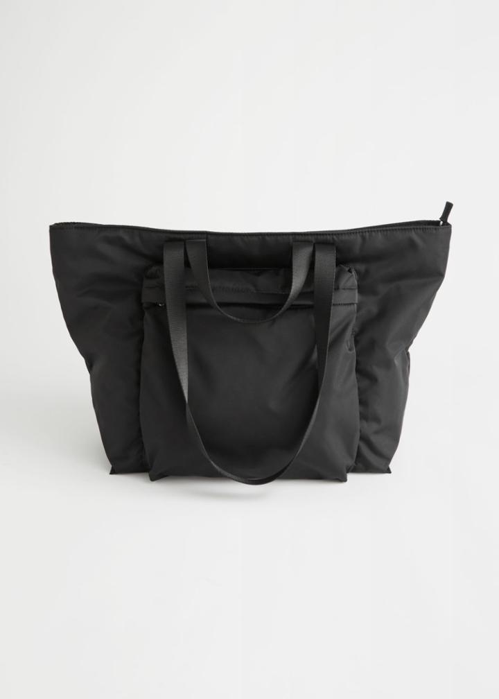 Other Stories Nylon Front Pocket Tote Bag - Black