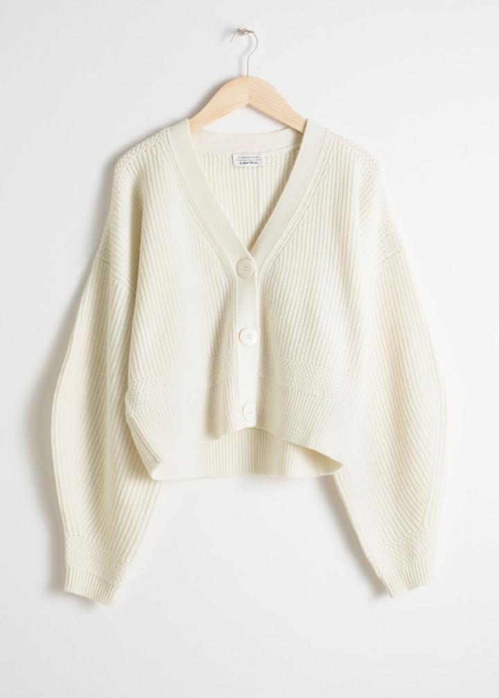 Other Stories Cropped Cardigan - White