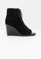 Other Stories Lace-up Suede Wedge