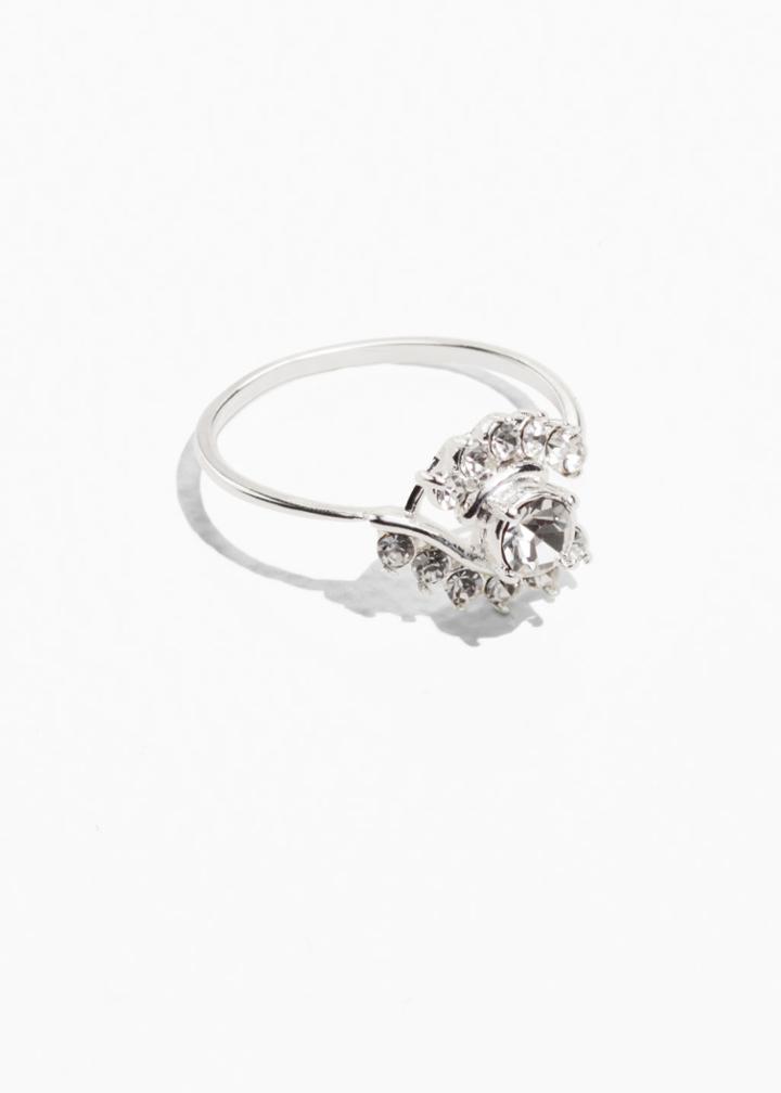 Other Stories Crystal Ring - White