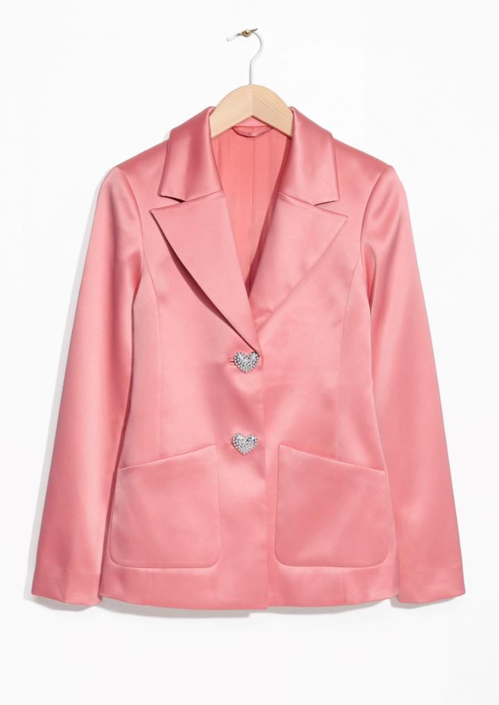 Other Stories Heart Button Blazer