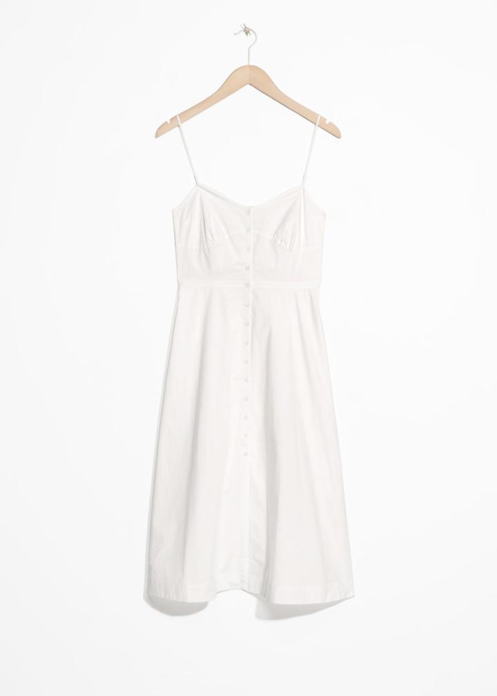 Other Stories Back Tie Cotton Dress - White