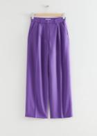 Other Stories Wool Blend Pleated Trousers - Purple