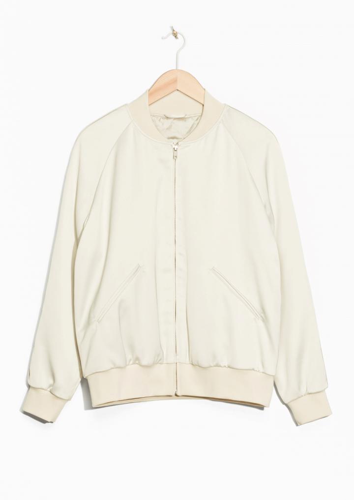 Other Stories Luminous Satin Bomber Jacket