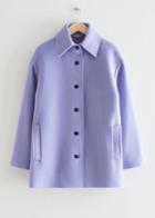 Other Stories Buttoned Wool Coat - Purple