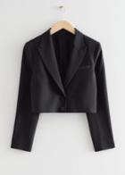 Other Stories Wool Cropped Blazer - Black