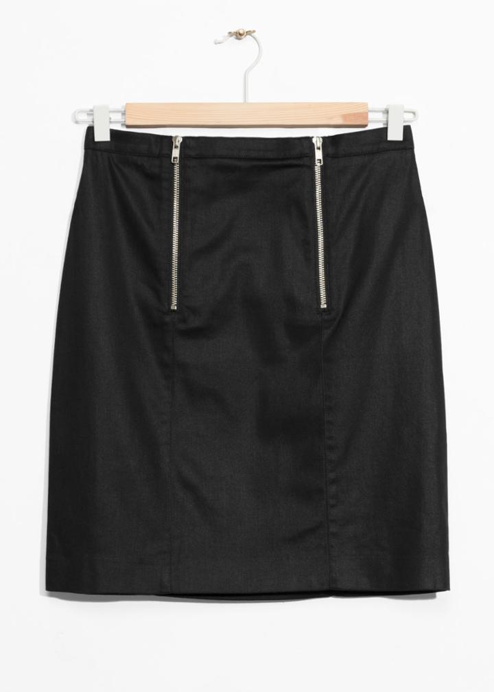 Other Stories Double Zip Skirt - Black