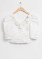Other Stories Rose Adorned Balloon Sleeve Blouse - White