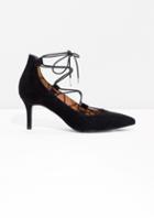Other Stories Laced Suede Pumps