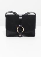 Other Stories Gold Ring Leather Bag - Black