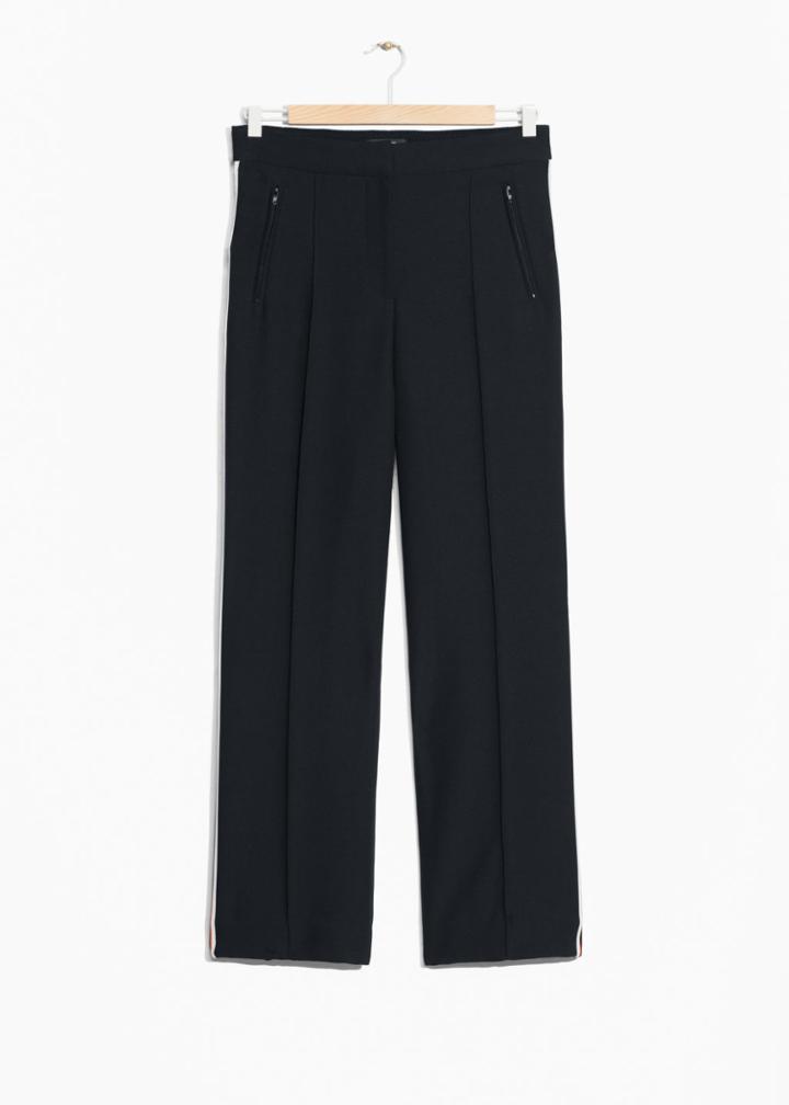 Other Stories Racer Stripe Trousers - Black