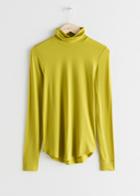 Other Stories Ribbed Fitted Turtleneck - Yellow