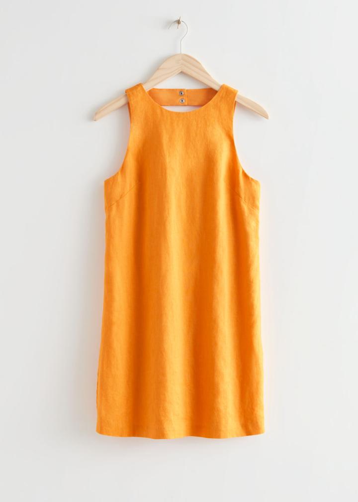 Other Stories Sleeveless Open Back Mini Dress - Yellow