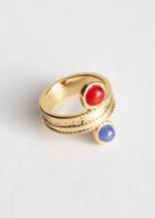 Other Stories Duo Stone Ring - Orange