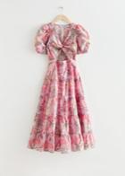 Other Stories Cut-out Organza Midi Dress - Pink