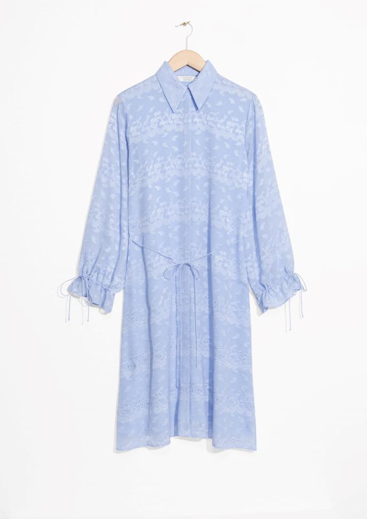 Other Stories Cinched Jaquard Dress