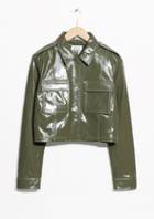 Other Stories Patent Leather Utilitarian Jacket