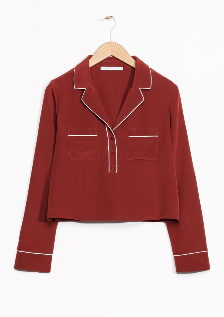 Other Stories Rodarte Cropped Silk Top