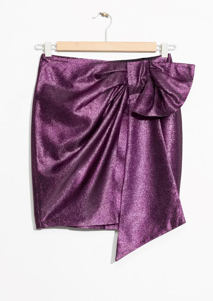 Other Stories Metallic Skirt With Side Tie
