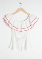Other Stories Ruffled Off Shoulder Top - White