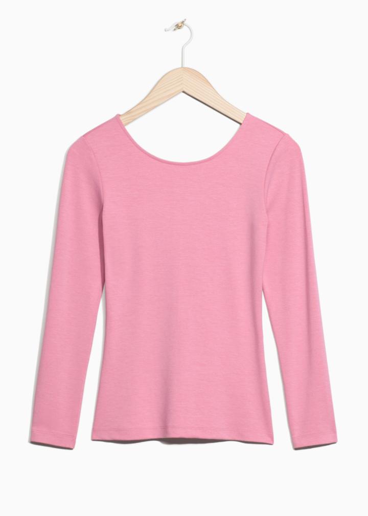 Other Stories Low Scooping Ballet Top - Pink