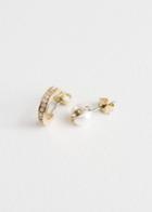 Other Stories Mismatch Rhinestone Earrings - White