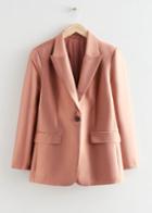 Other Stories Silk Mix Blazer - Orange